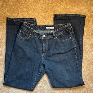 Chico’s platinum stretch denim boot cut jeans, size 1 short, 29” inseam